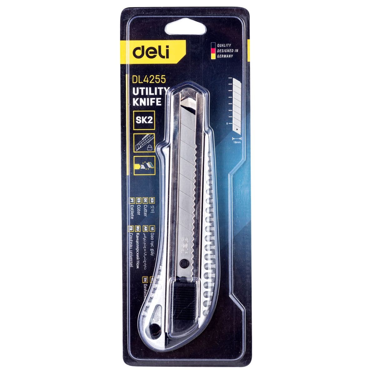 Ніж з висувним сегментним лезом 18 мм Deli DL4255