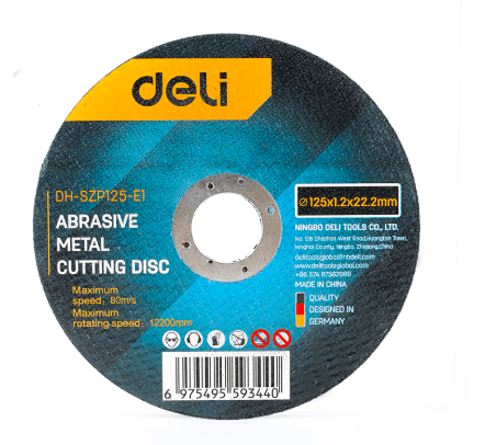 Диск абразивний відрізний по металу 125 х 1,2 х 22,2 мм, 25 шт/уп. Deli DH-SZP125-E1