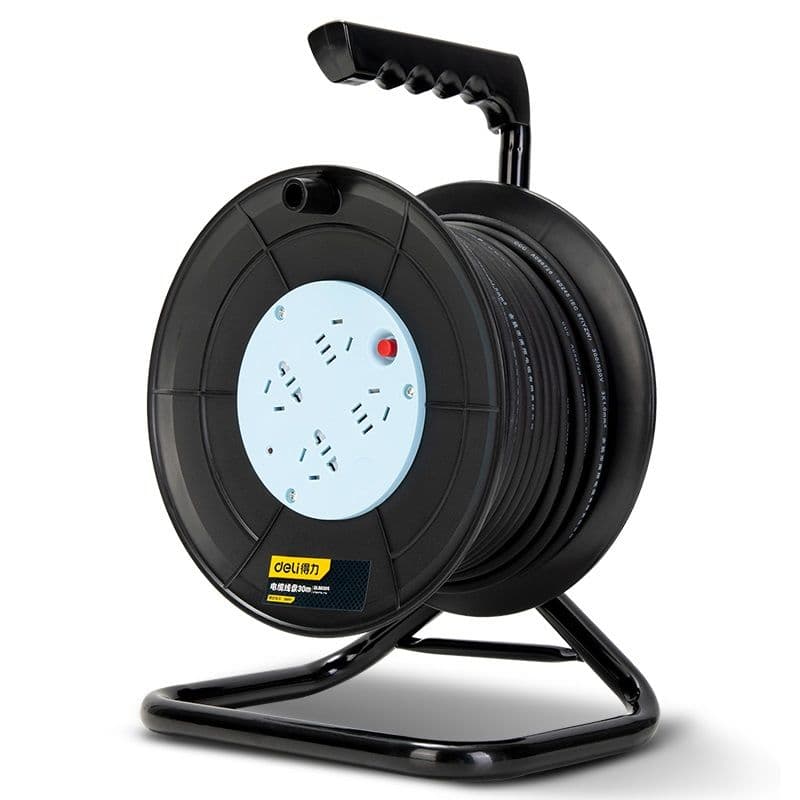 Cable reel with socket black 30 m 1,0 mm Deli DL8830S