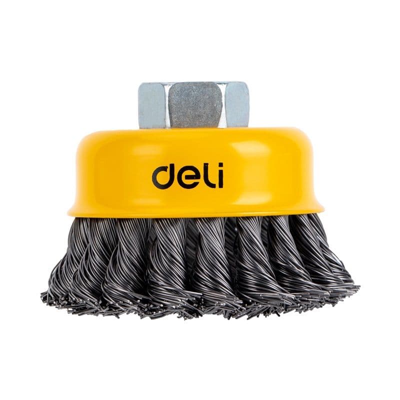 Wire cup brush 100 mm, 4-inch thread: M14 x 2 Deli EDH-GSS100-E2