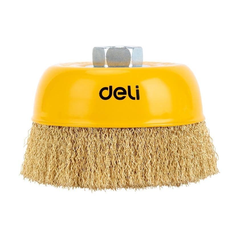 Wire cup brush 125 mm, 4 inch thread: M14 x 2 Deli EDH-GSS125-E1