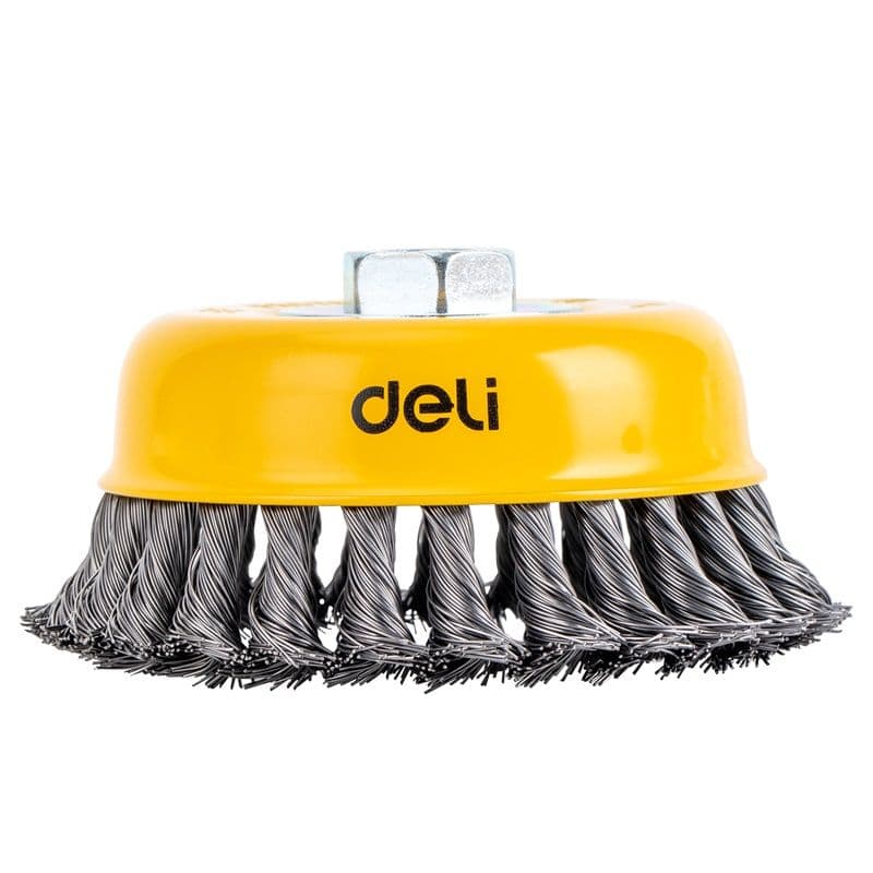 Wire cup brush 125 mm, 4 inch thread: M14 x 2 Deli EDH-GSS125-E2