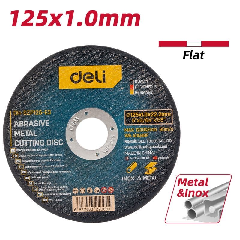 Абразивний металевий вiдрiзний круг 125 x 1,0 мм Deli EDH-SZP125-E3