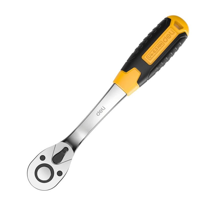 Ключ раче з погнутою ручкою #1/4" 72 T Deli EDL2324