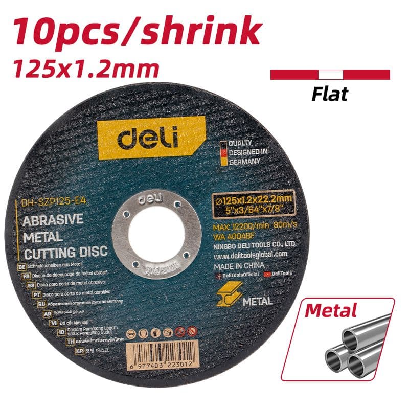 Абразивний металевий вiдрiзний круг 125 x 1,2 мм Deli EDH-SZP125-E4
